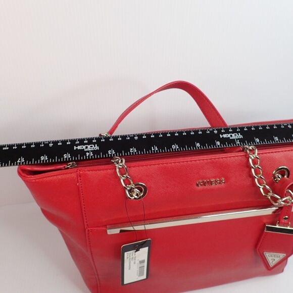 GUESS Red Tote Bag Purse Alessandra 15GF-325 With Tag - Picture 11 of 16
